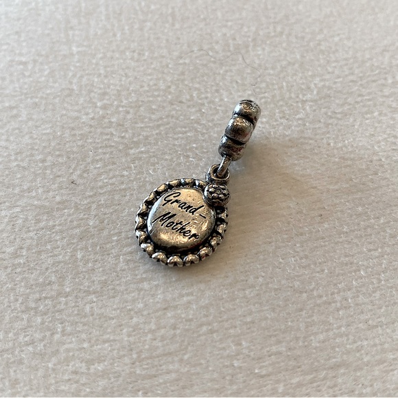 SOLD Retired Pandora Grand-Mother silver dangle charm with CZ - Picture 9 of 10